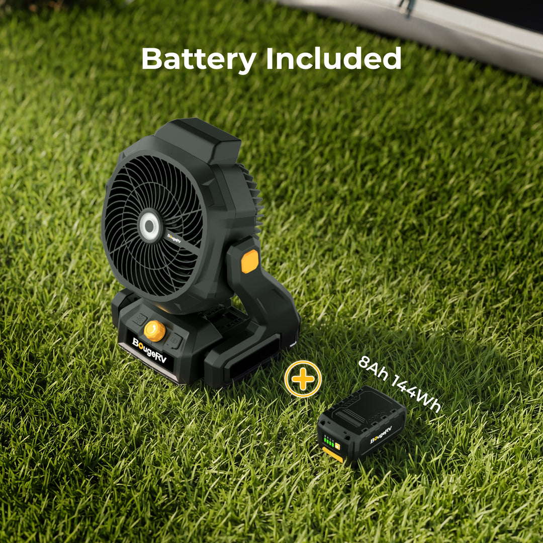 BougeRV F02 Cordless Portable Fan with 8Ah Battery