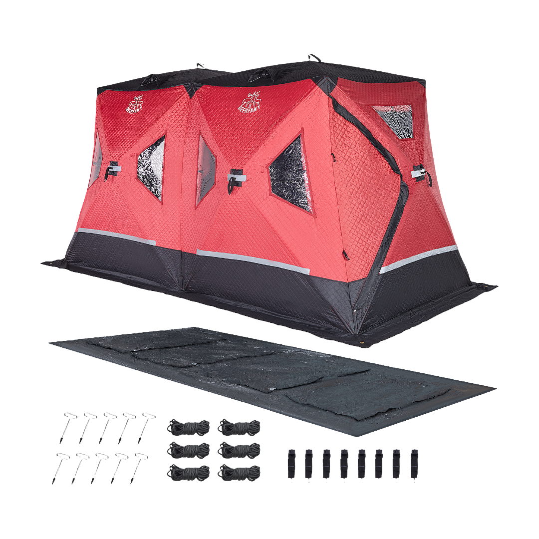 DEERFAMY Double-Layer Ice Fishing Hut Portable Tent Double Rooms
