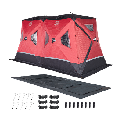 DEERFAMY Double-Layer Ice Fishing Hut Portable Tent Double Rooms