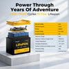 BougeRV 12V 100Ah LiFePO4 battery with 4000 cycle life, 100% DOD and 10 year lifespan