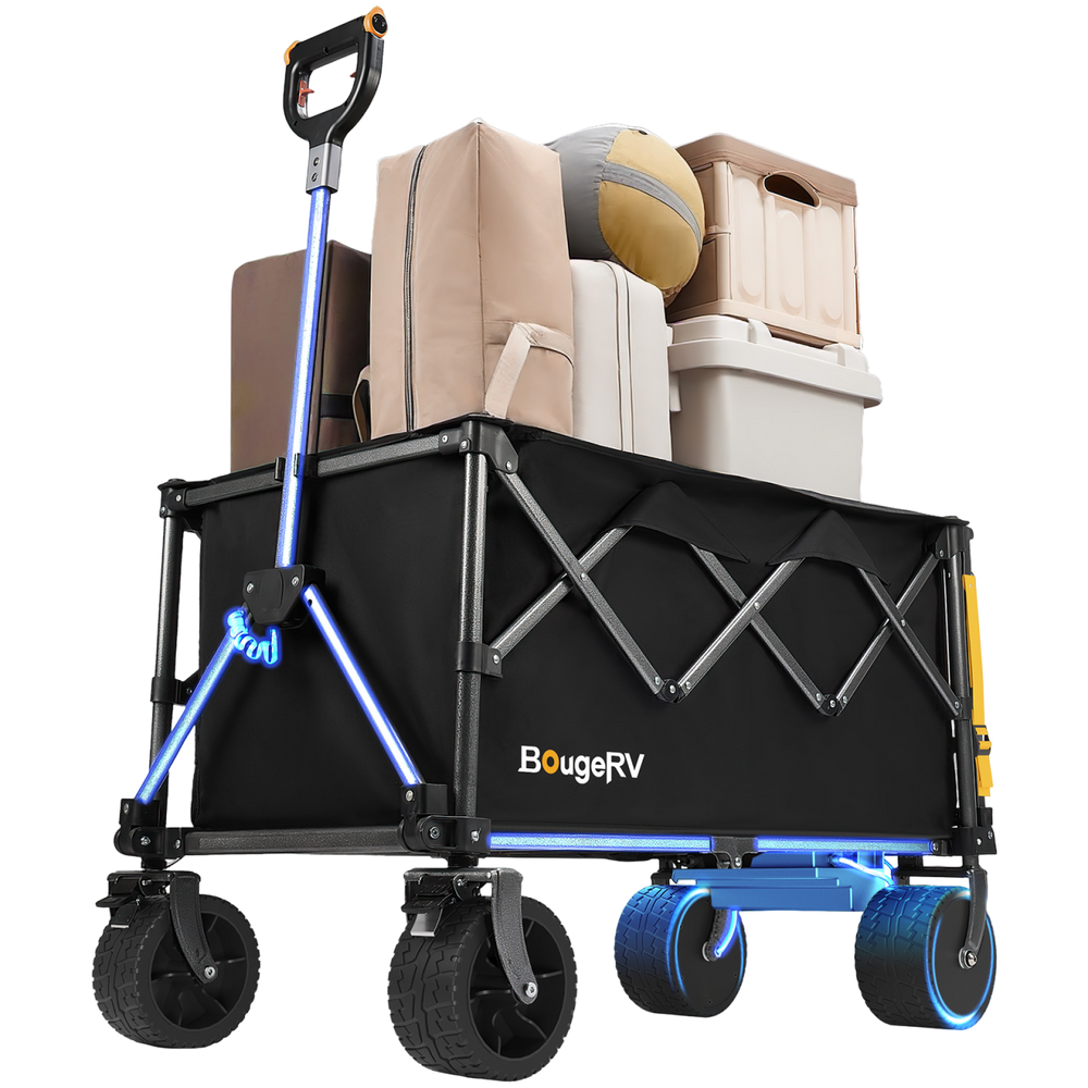 BougeRV Electric Foldable Utility Camping Wagon with Power Bank