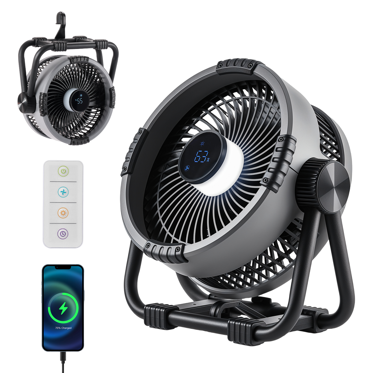 Portable fan with remote control