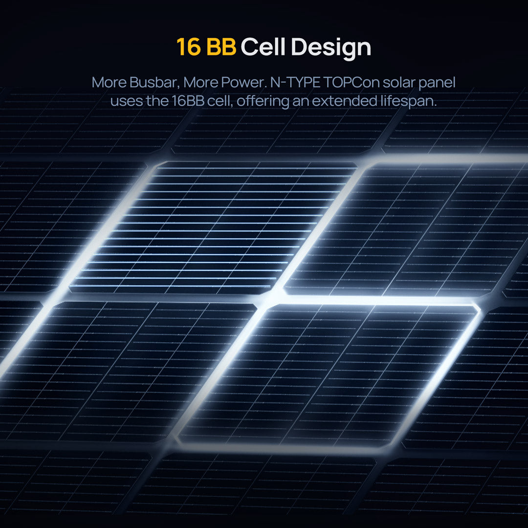 BougeRV 16BB N-Type 100 Watt Bifacial Solar Panel
