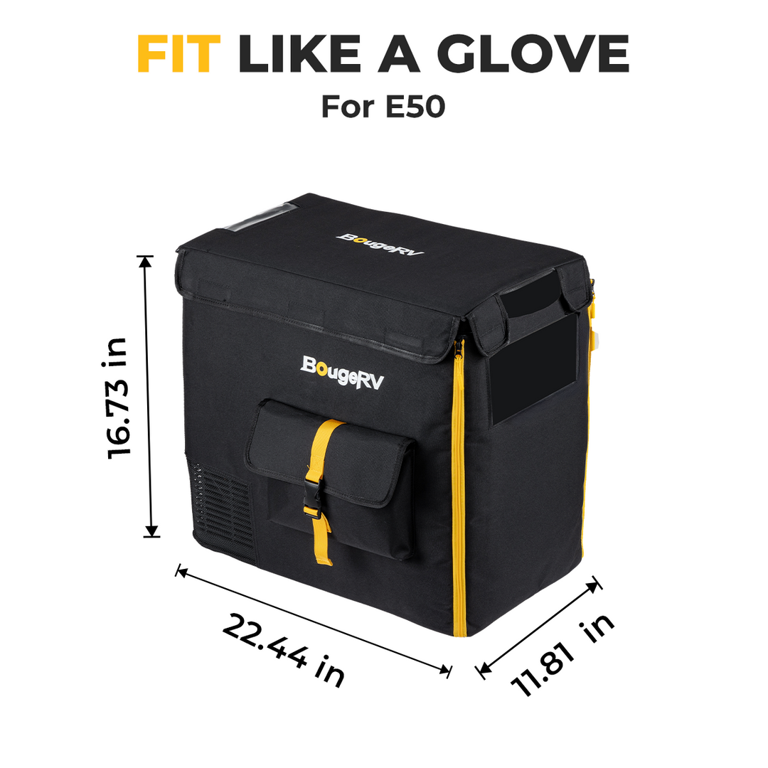 BougeRV 12V 53QT Portable Car Fridge Cover for E Series Fridge