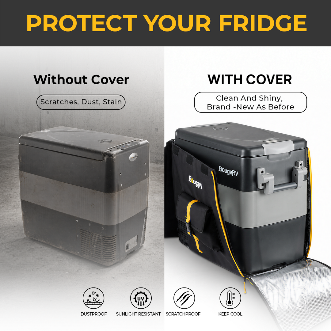 BougeRV 12V 53QT Portable Car Fridge Cover for E Series Fridge