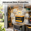 BougeRV 12V 100Ah LiFePO4 battery with six BMS protection functions