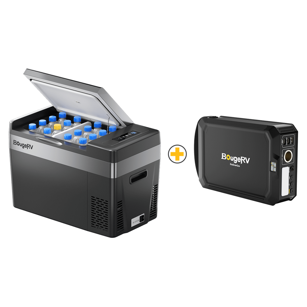 BougeRV 12V Portable Fridge With JuiceGo 240Wh Power Station