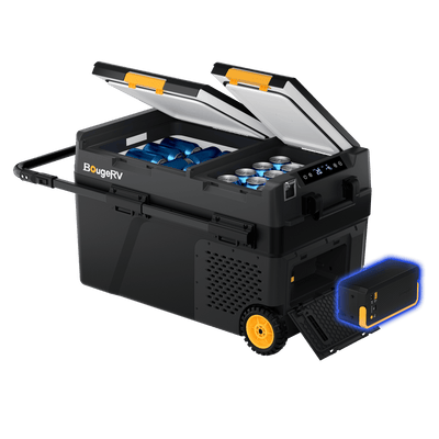 BougeRV CRD2 V2.0 43QT Dual Zone 12V Portable Fridge with 240Wh Battery