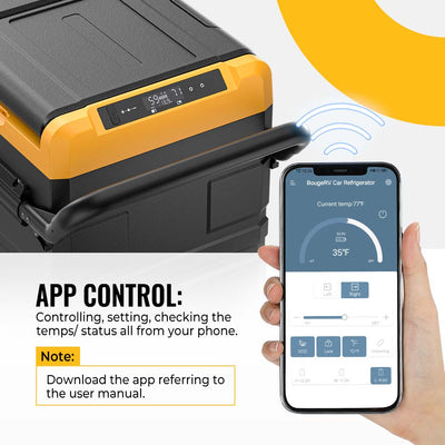 BougeRV CRD45 48QT 12 Volt Dual Zone Car fridge with smart app control