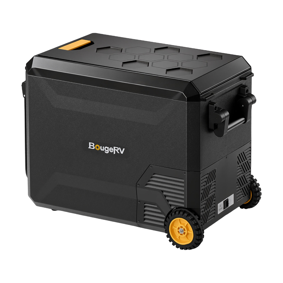 BougeRV New ASPEN S50 12V 50QT Wheeled Portable Fridge with 277Wh Battery