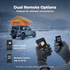 BougeRV New Portable Diesel Outdoor Heater showes remote control and app control options.