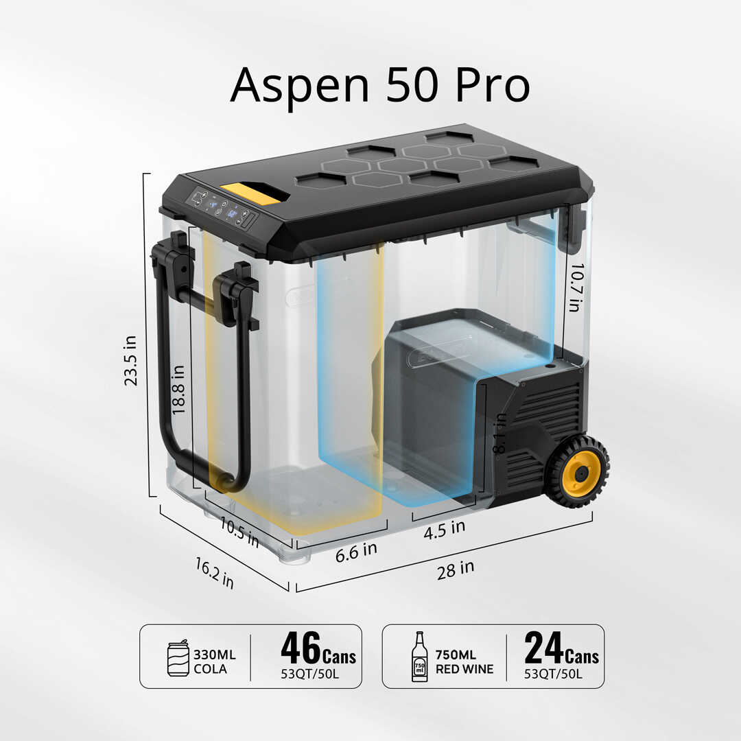 BougeRV ASPEN 50 PRO 53QT Dual Zone 12V Portable Refrigerator