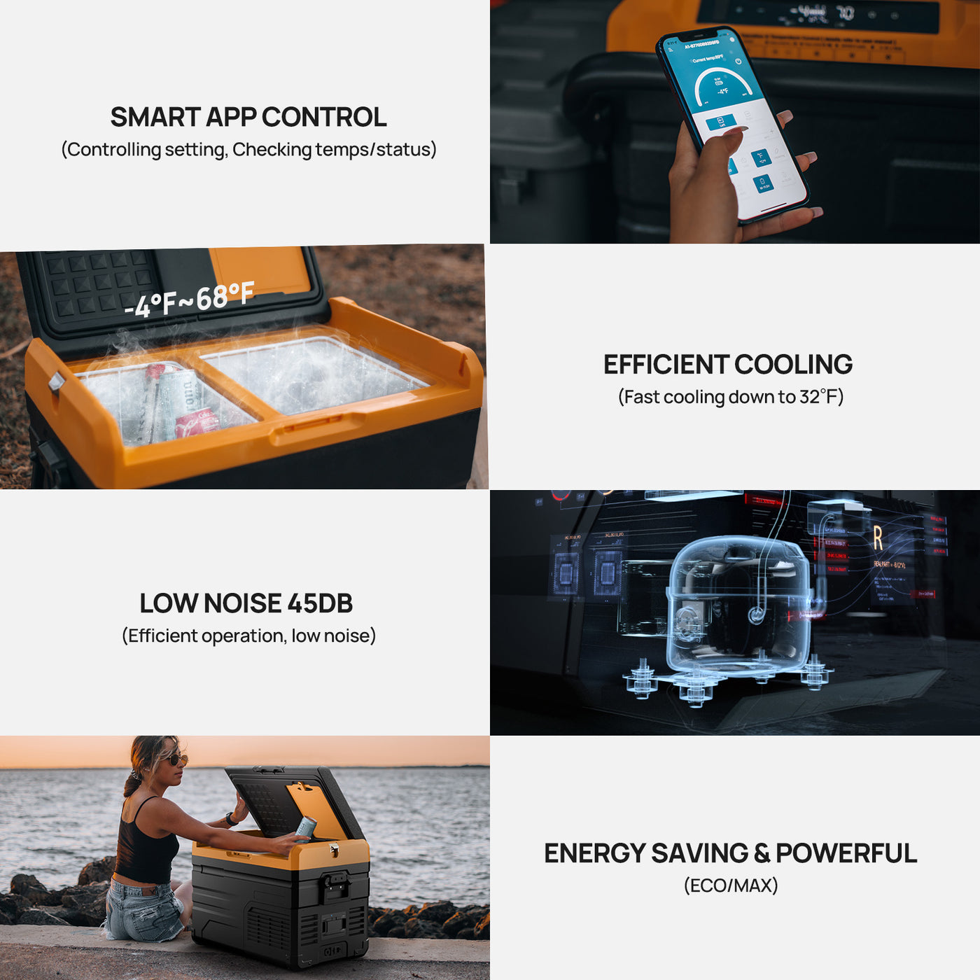 12 Volt 37QT Dual Zone Portable Freezer Fridge(APP Control)