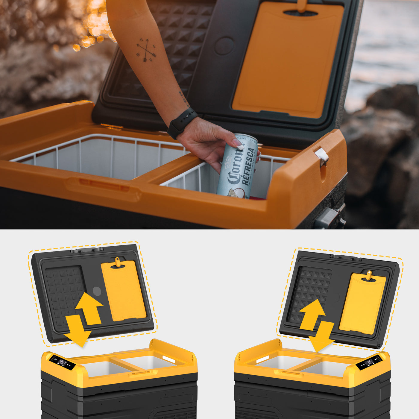 12 Volt 37QT Dual Zone Portable Freezer Fridge(APP Control)