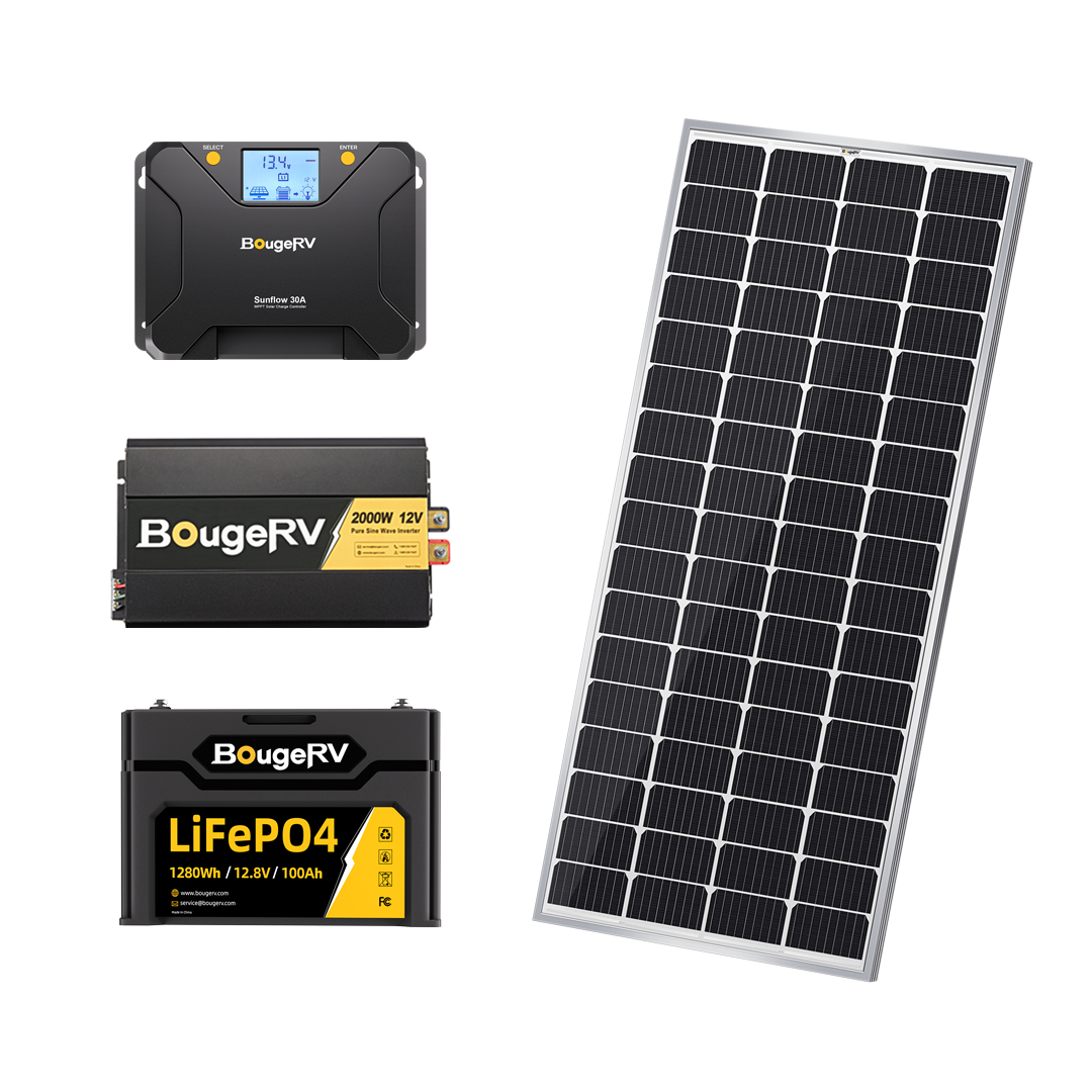 BougeRV 12V 200 Watt Rigid Solar Kit