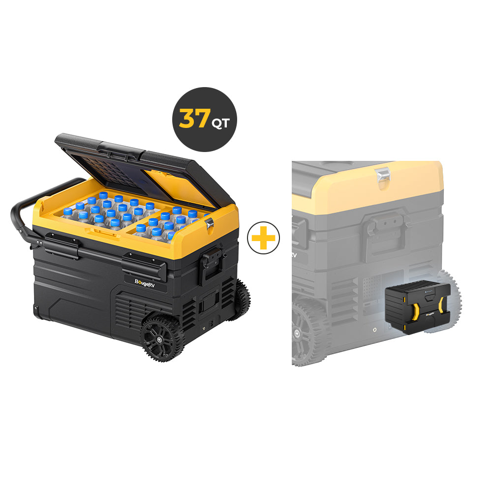 CR35 dual zone fridge with battery