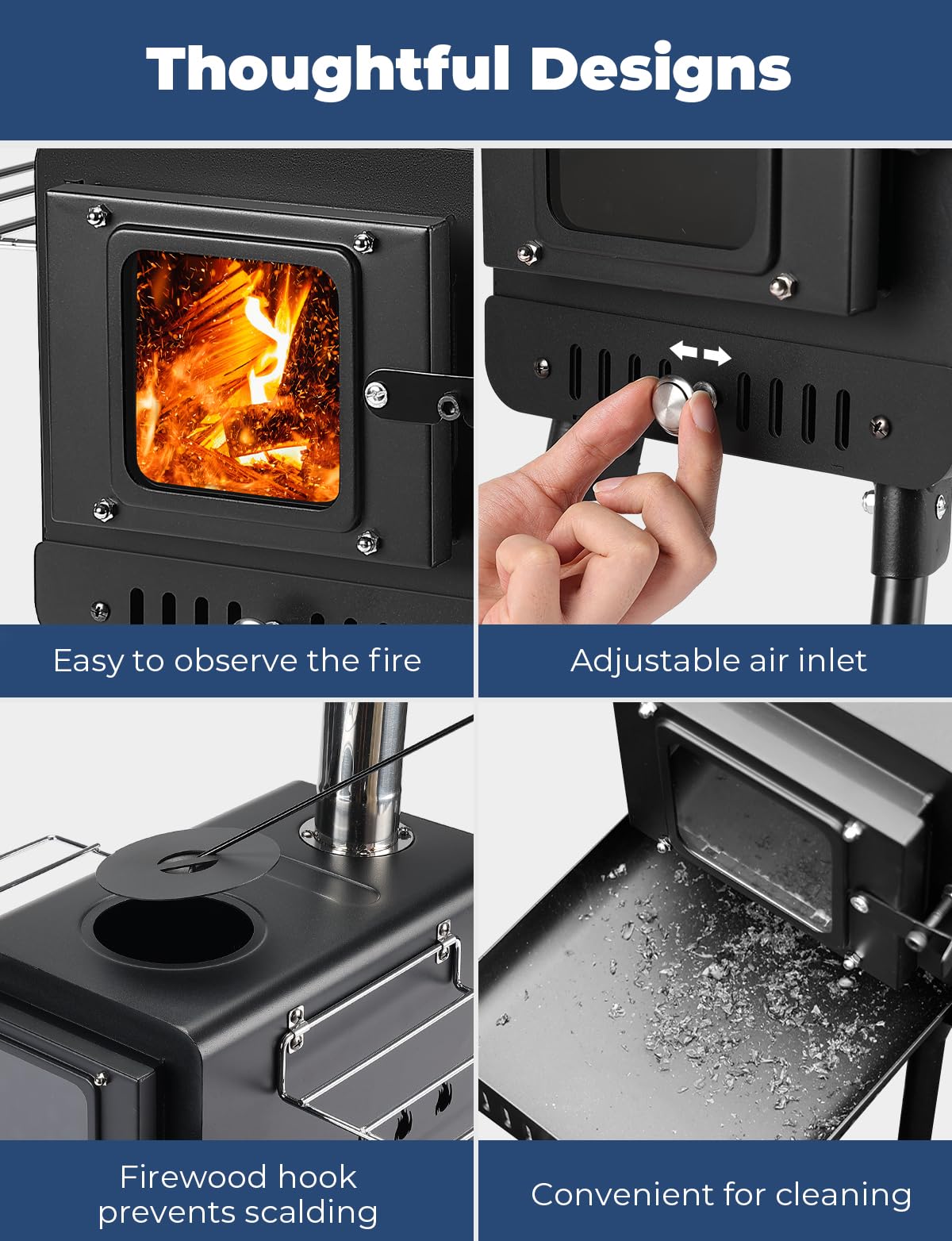 DEERFAMY Portable Outdoor Camping Stove for Tent BougeRV