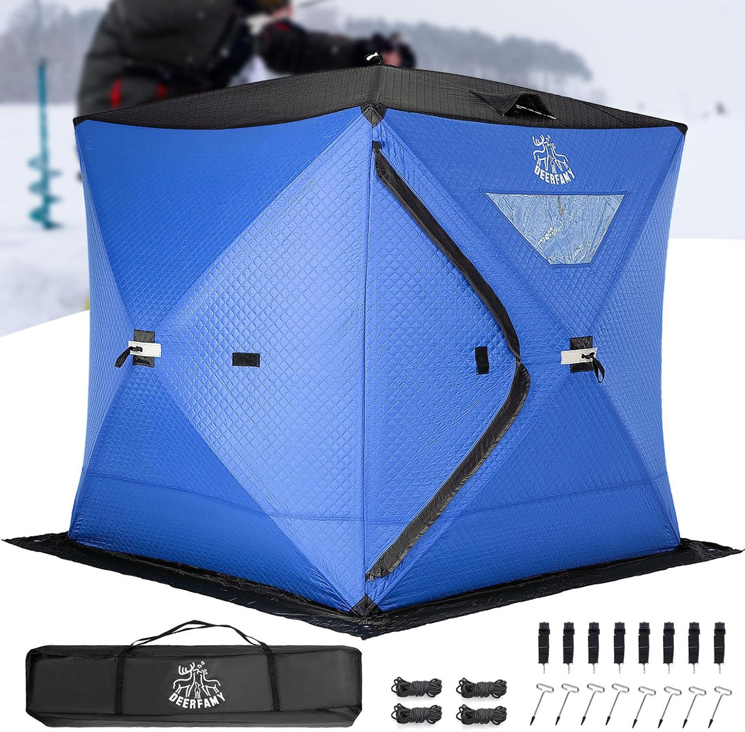 DEERFAMY Insulated Ice Fishing Shelter Portable Tent