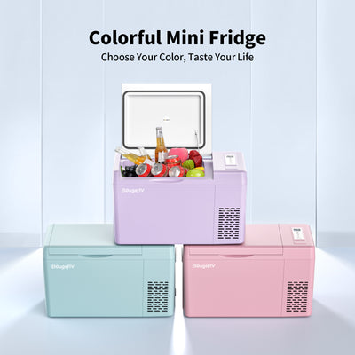 colorful mini fridge