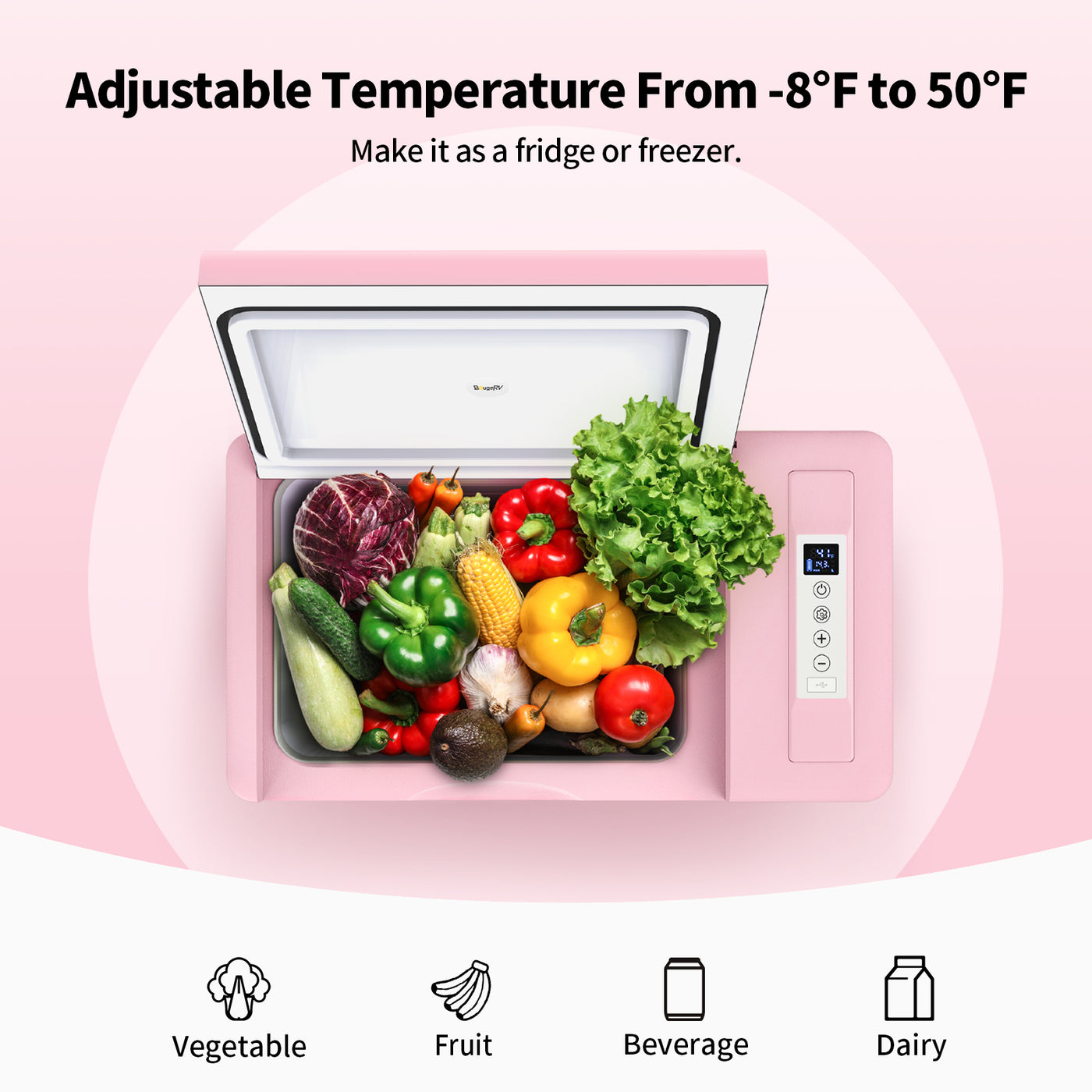 12V pink mini fridge