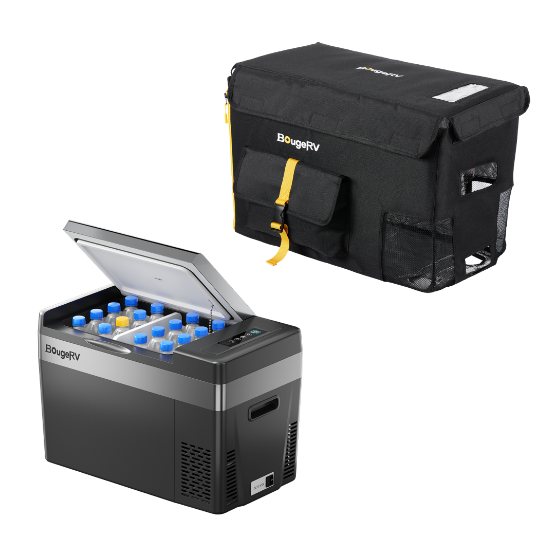 BougeRV 12V 30 Quart (28L) Portable Car Fridge Black