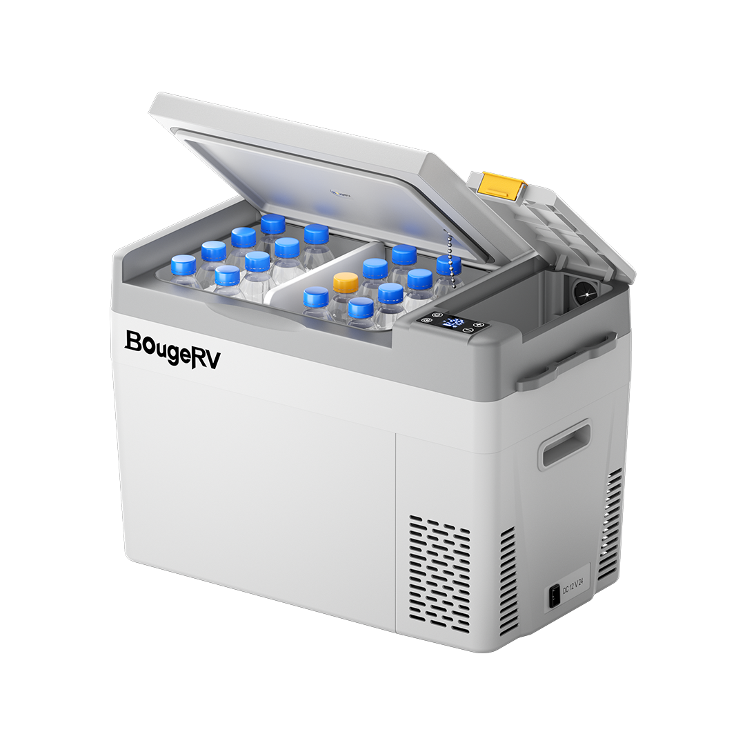 BougeRV CRPRO30 30 Quart 12V Portable Car Fridge Freezer White