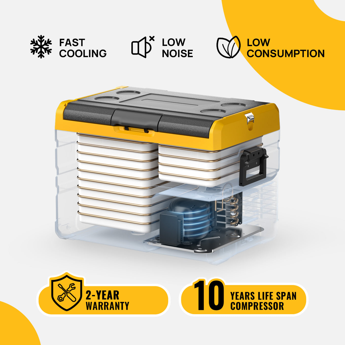 12 Volt 37QT Dual Zone Portable Freezer Fridge(APP Control)