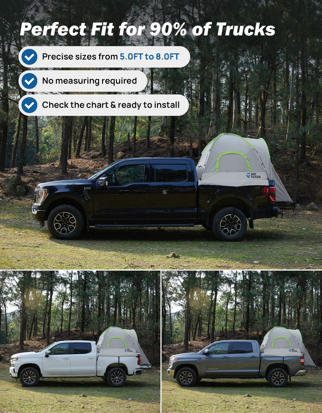 Pickup Truck Tent 2.0 PU2000mm Waterproof, Double-Layer
