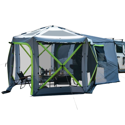 Pop-Up SUV Camping Tent with 2 Rooms – 10×10.5 ft Tailgate Car Tent Canopy