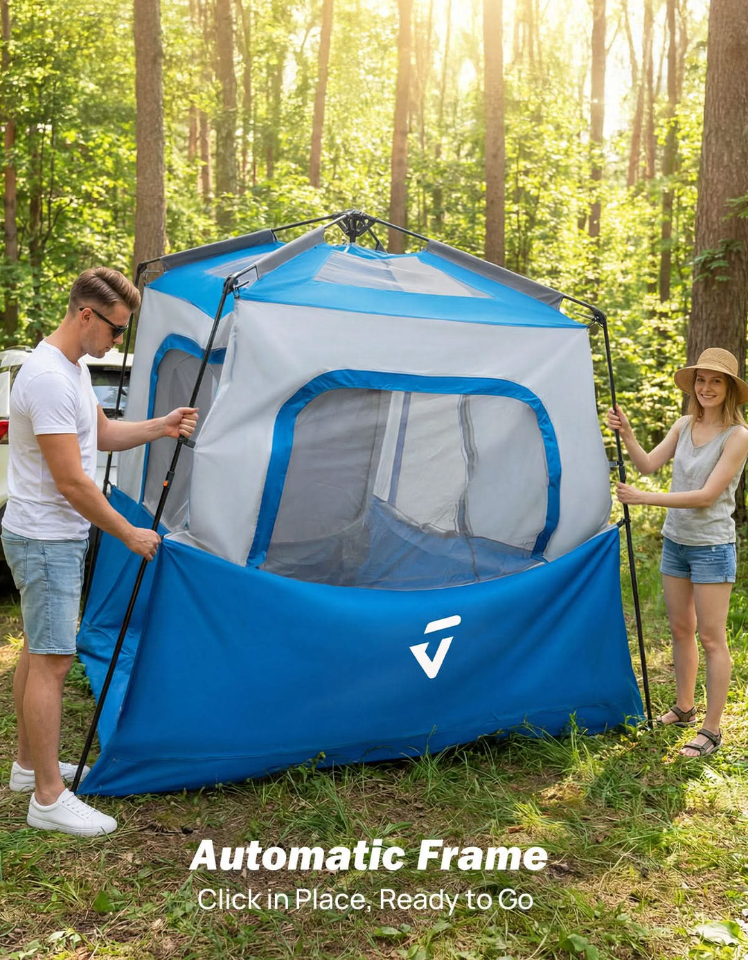 Tienda de campaña para caja de camioneta con doble capa impermeable y cubierta antilluvia, se adapta a cajas de 1.5–2.5 m, 2 personas