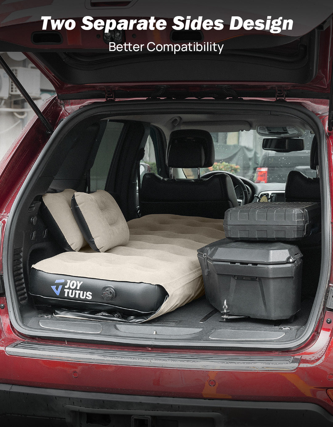 Colchón de aire para SUV con bomba incorporada, 2 almohadas, cama de camping antifugas