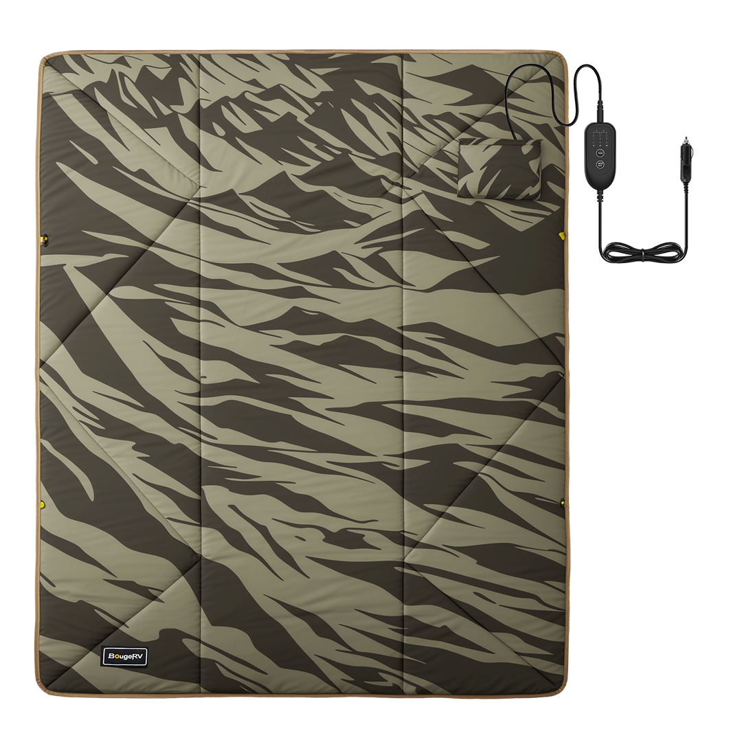 BougeRV 12V Outdoor Heated Blanket-5 Heat Settings, APP Remote Control(Green)