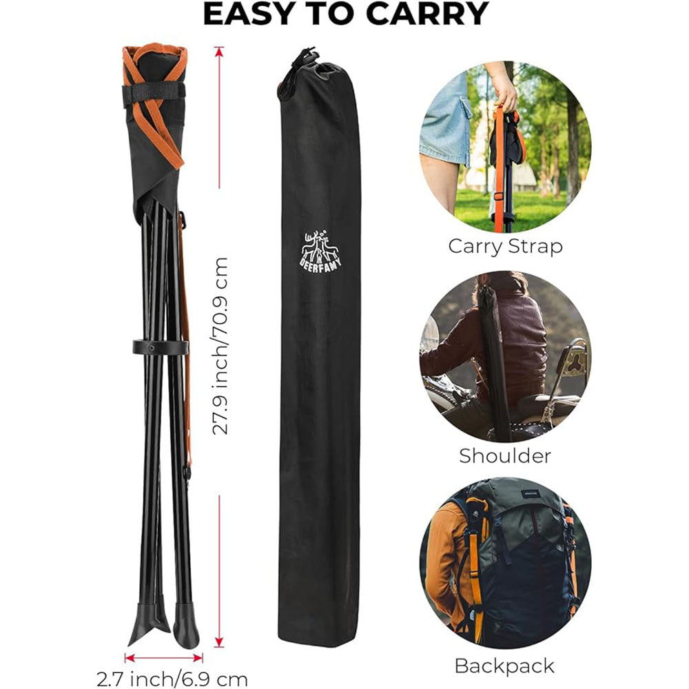 DEERFAMY Portable 3-Leg Tripod Camping Stool