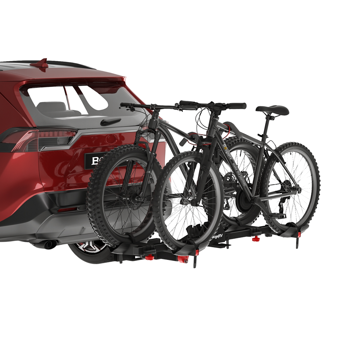 BougeRV Lockable Hitch Mount Bike Rack Platform 2-Bike Carrier