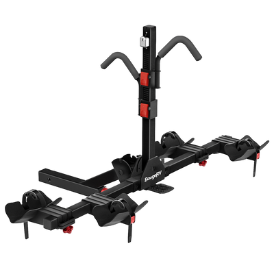 BougeRV Lockable Hitch Mount Bike Rack Platform 2-Bike Carrier