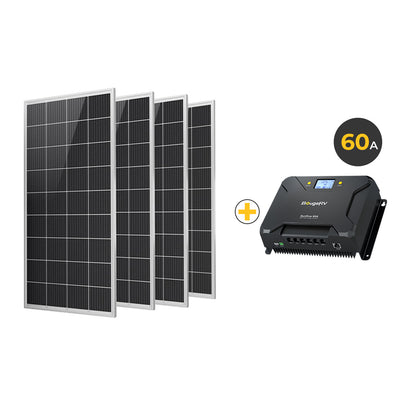 200W 12V 9BB Mono Solar Panel with Solar Charge Controller Kits
