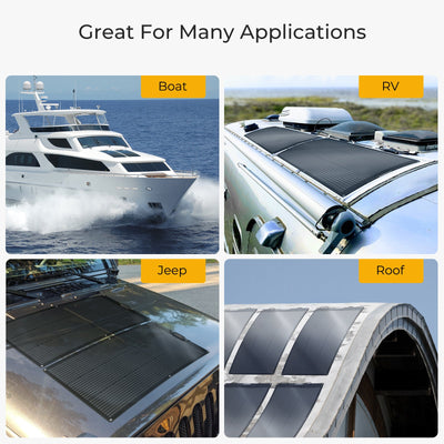 BougeRV Arch 800 Watt(4x200W) Fiberglass Curved Solar Panel