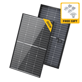 BougeRV N-Type 12V/24V 200 Watt Bifacial 16BB Solar Panel