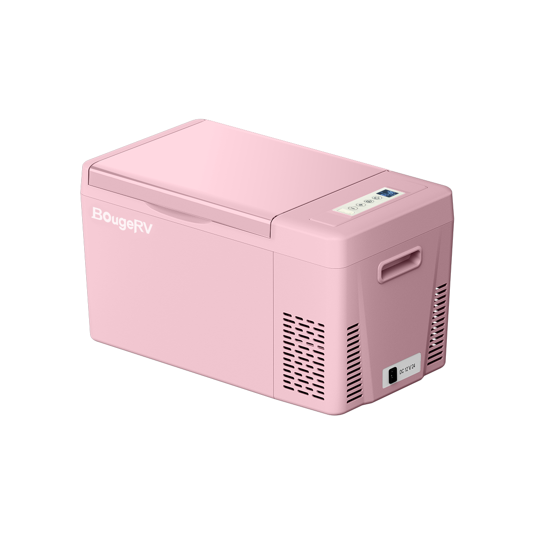 BougeRV 12V 23 Quart Colorful Pink Portable Fridge