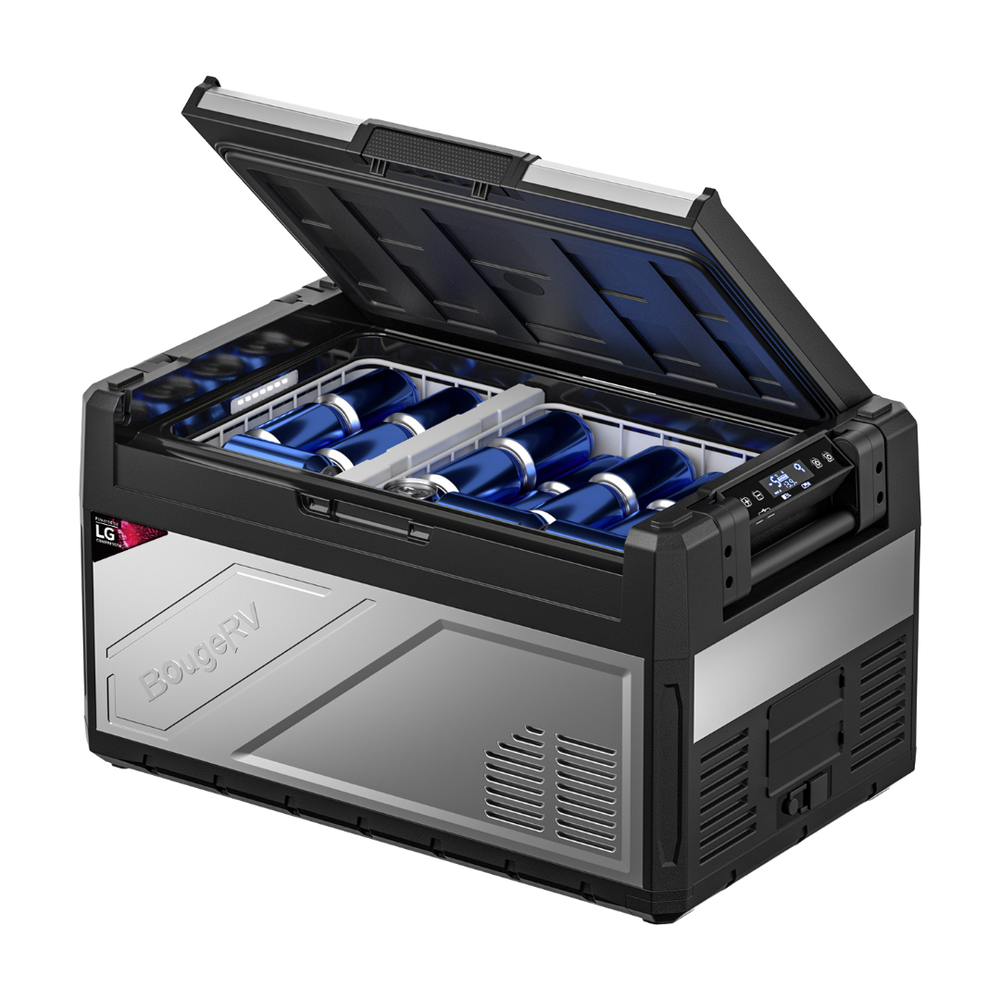 BougeRV Rocky 41QT portable cooler with cold cokes inside