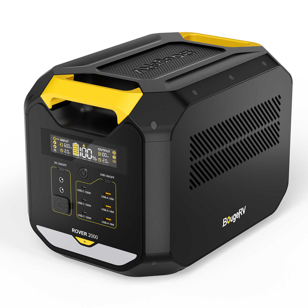 BougeRV ROVER2000 Semi-solid Power Station with 200W Portable Solar Panel