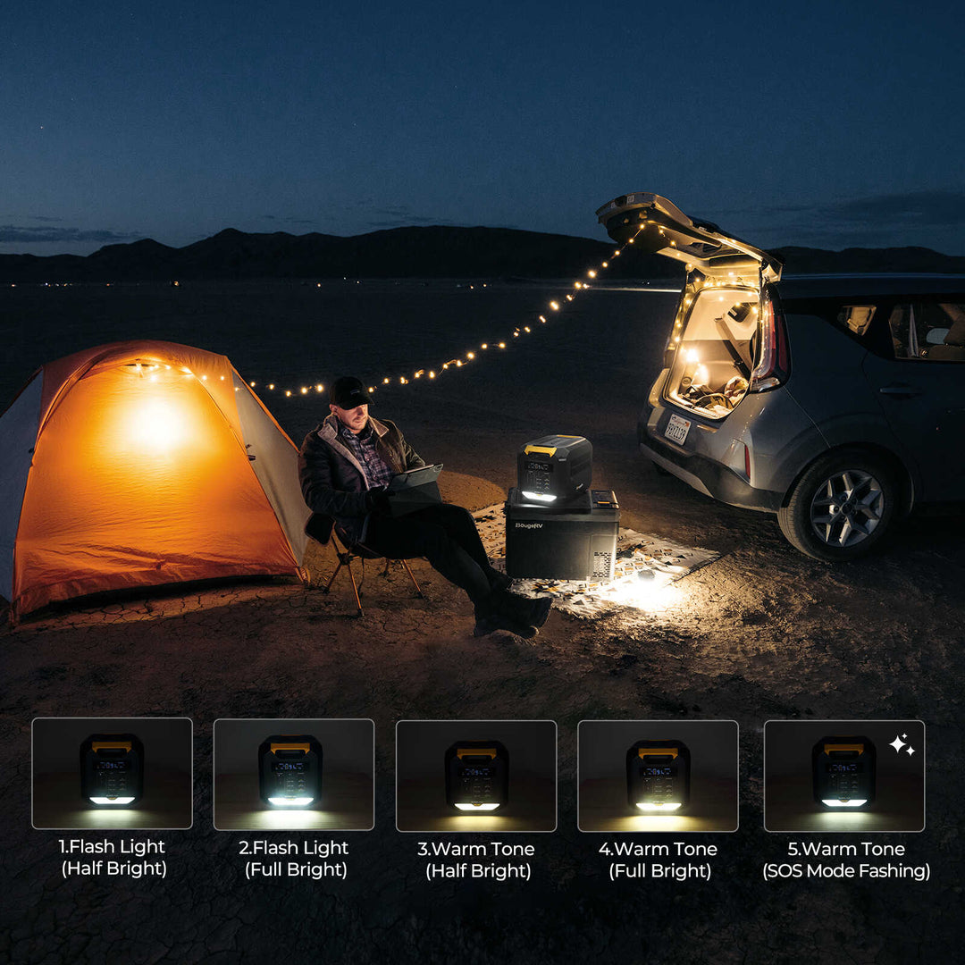 ROVER2000 Semi-Solid State Portable Power Station with led light