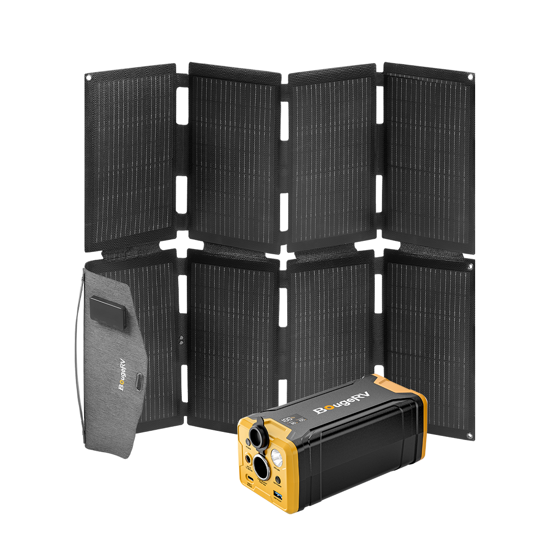 BougeRV Panel solar portátil plegable de fibra de vidrio tipo N de 100 W