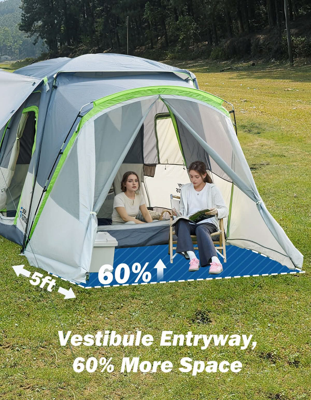Tienda de campaña para caja de camioneta con doble capa impermeable y cubierta antilluvia, se adapta a cajas de 1.5–2.5 m, 2 personas