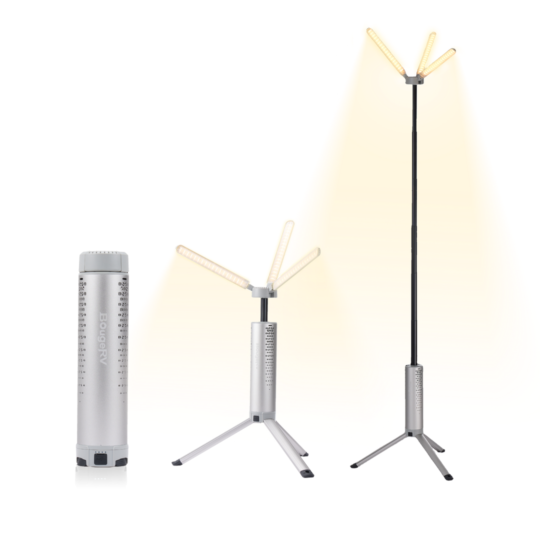 BougeRV New T1 Portable Telescopic Camping Light (Sliver)
