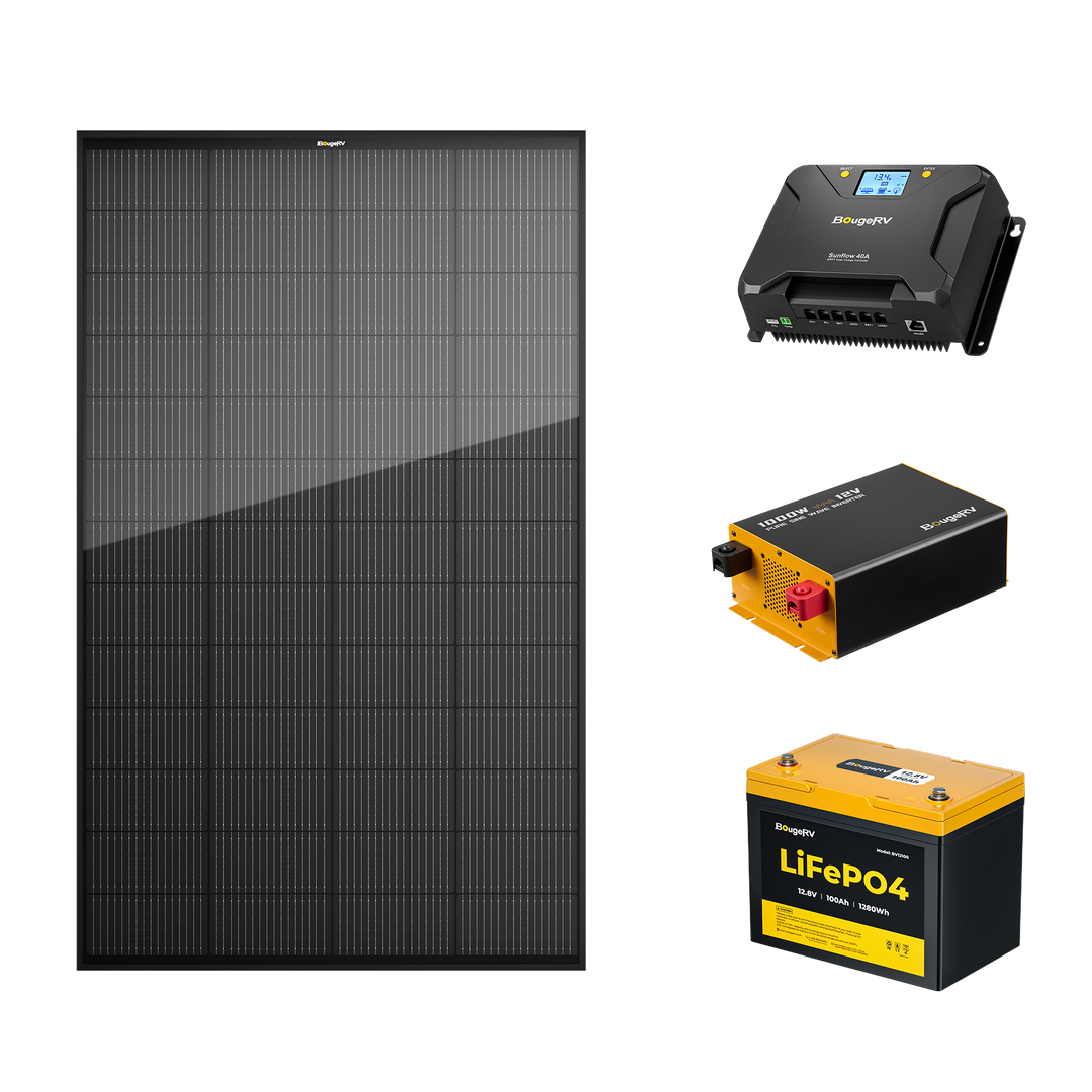BougeRV 200W N-Type ShadePower rigid solar panel kit