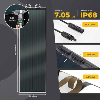 BougeRV 12V 400 Watt CIGS Flexible Solar System Kit