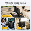 Compact space-saving car fridge shown in various car compartments