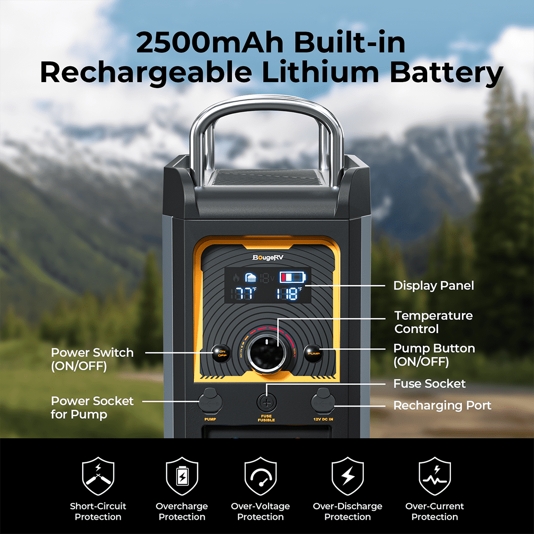 Camper Propane Water Heater built-in battery
