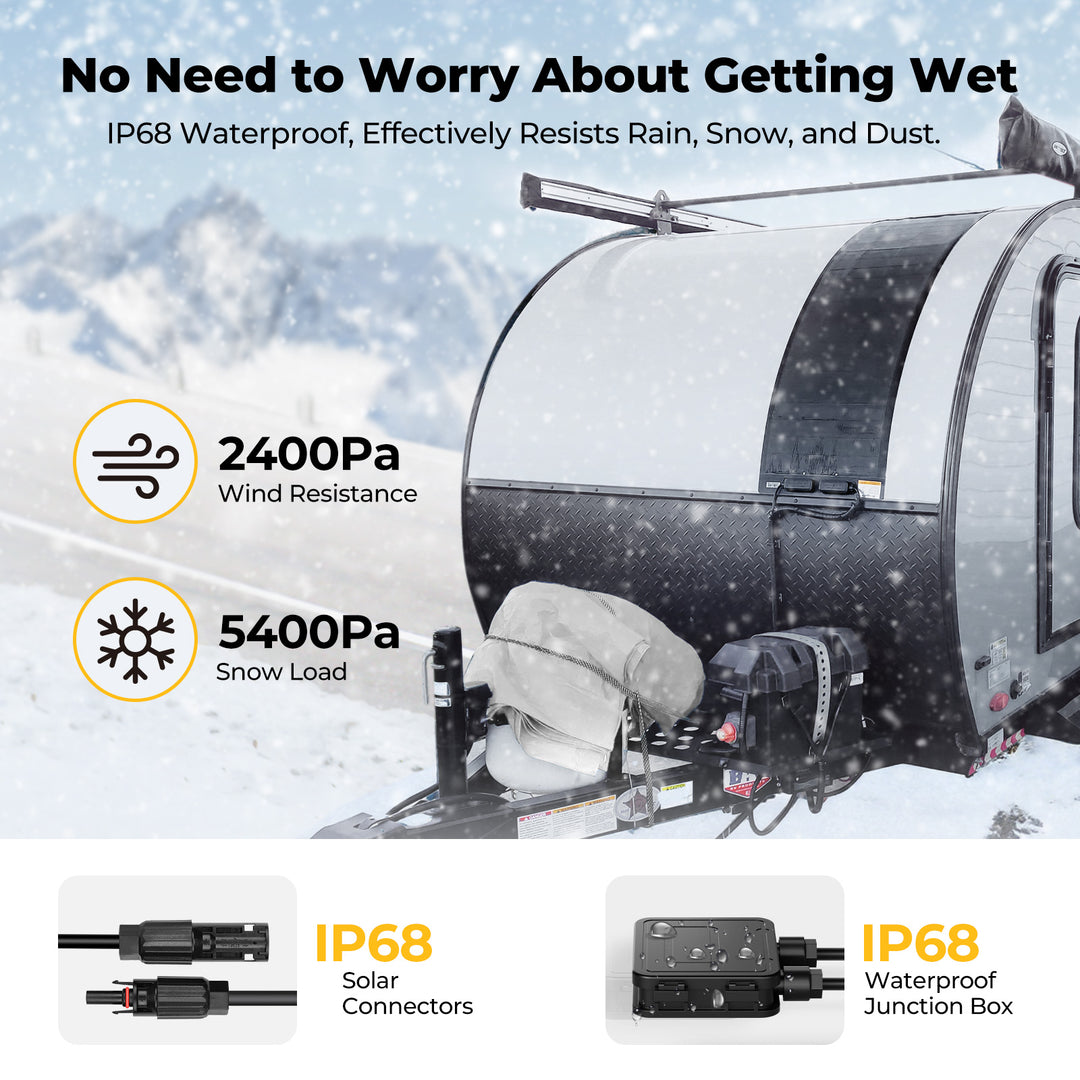BougeRV Yuma IP68 solar connectors, junction box and outdoor protection